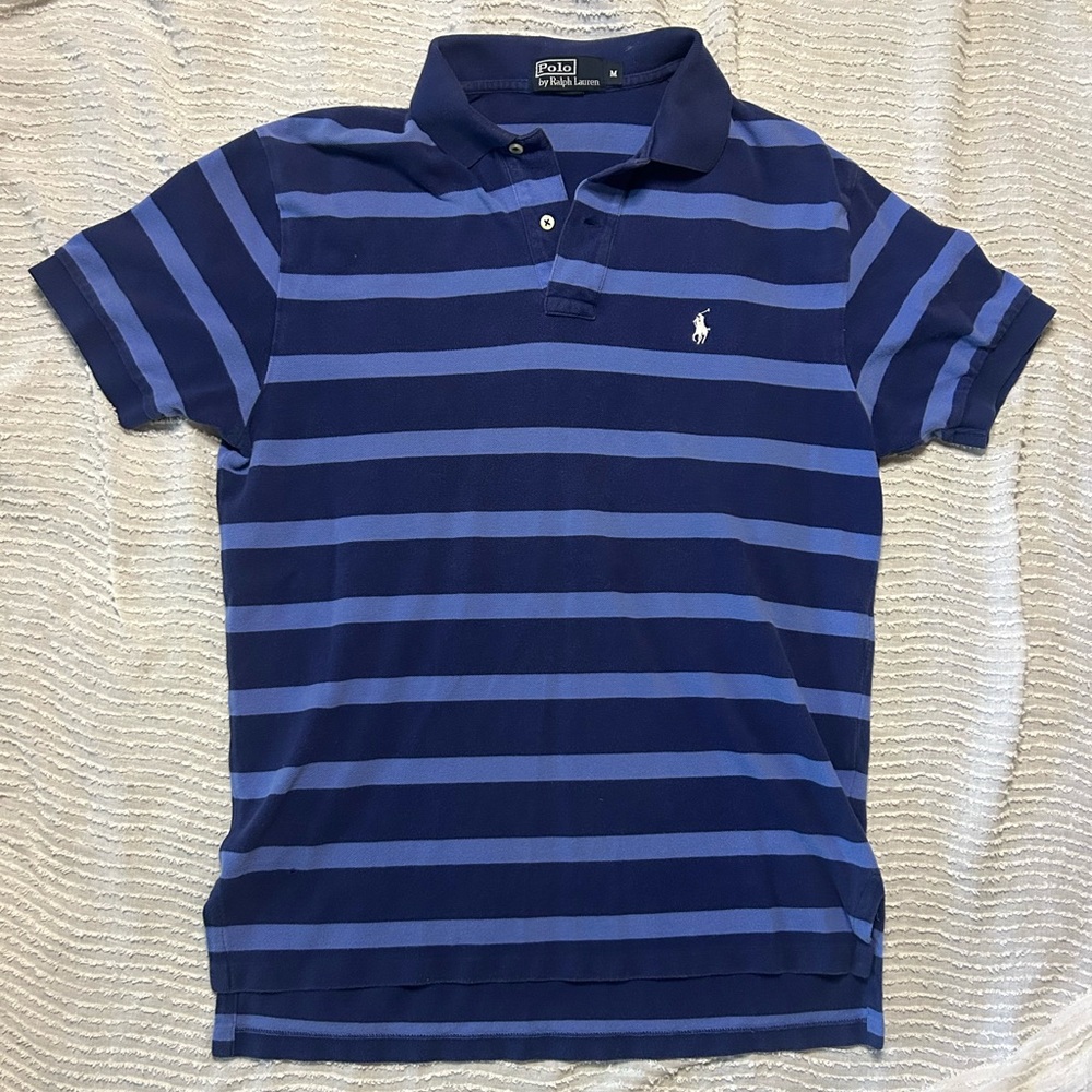 Polo Ralph Lauren Classic Fit Striped Polo Shirt Men’s Medium Blue Navy